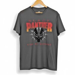 Rare Marvel Black Panther T'Challa Wakanda T-Shirt Gray Medium‎ Tee Cotton Poly